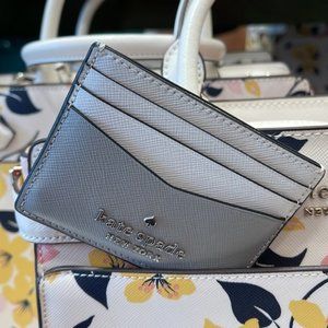 Kate Spade Staci Colorblock Small Slim Card Holder Nimbus Grey